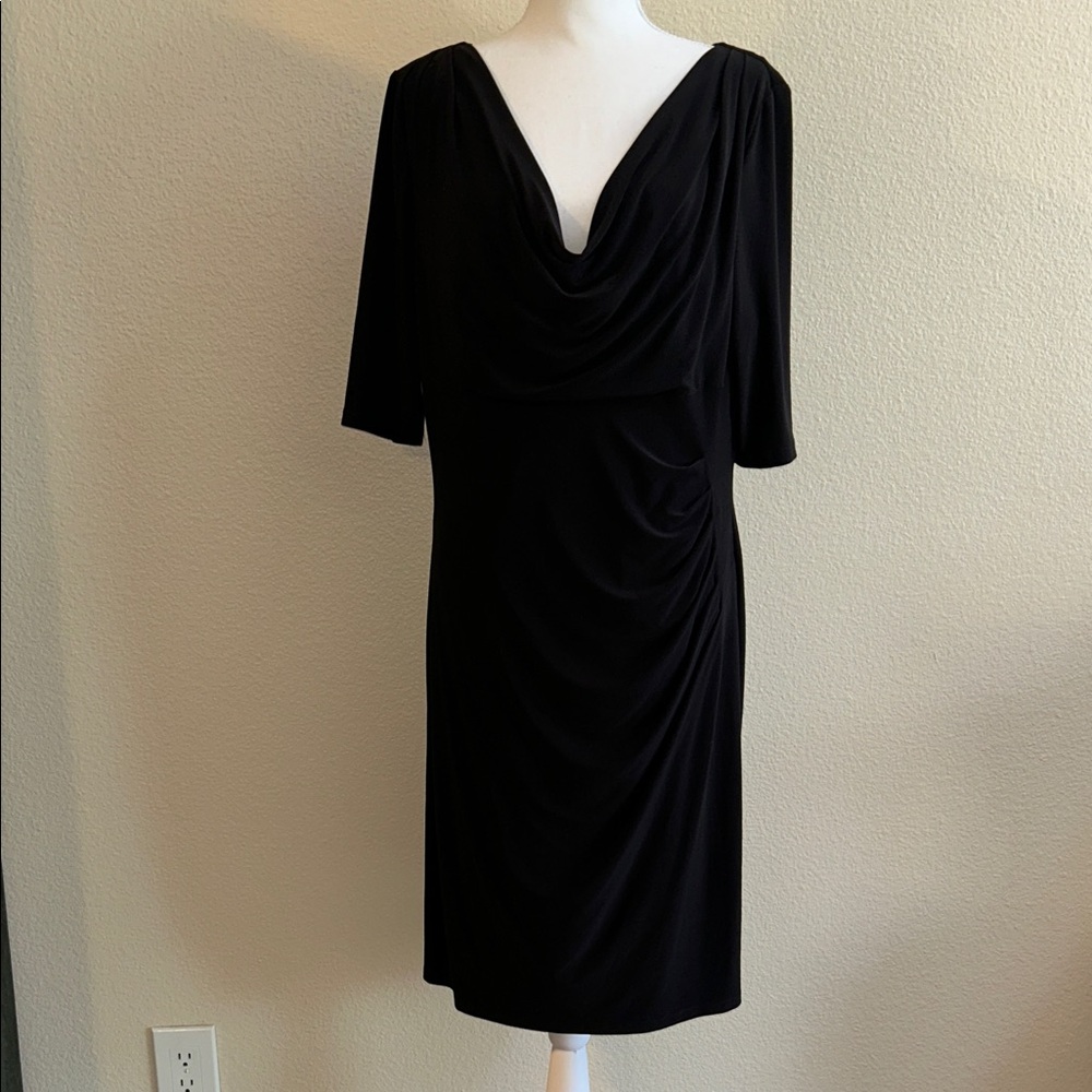 Ralph Lauren Black Short Sleeve Cocktail Dress Sz 18